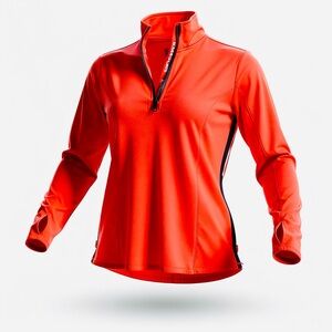 Love & Sports Large Red Quarter-Zip Performance Top. Size L